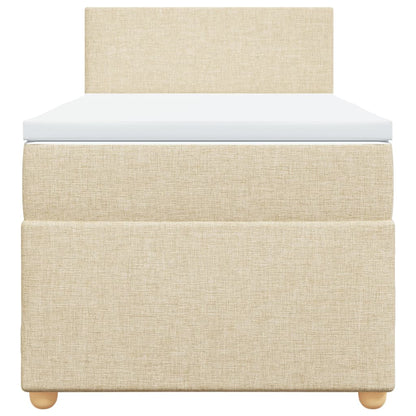 Giroletto a Molle con Materasso Crema 90x190 cm in Tessuto | homemem39