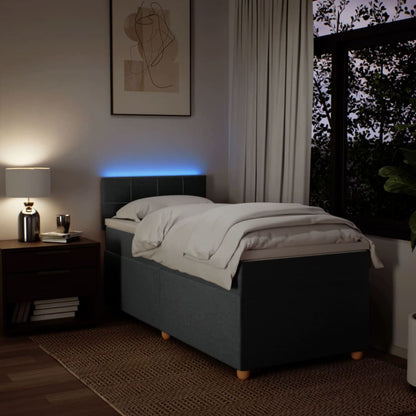 Giroletto a Molle con Materasso Grigio Scuro 90x190 cm Tessuto - homemem39