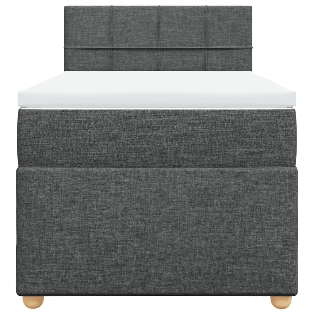 Giroletto a Molle con Materasso Grigio Scuro 90x190 cm Tessuto
