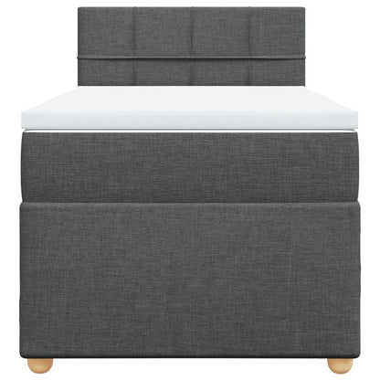 Giroletto a Molle con Materasso Grigio Scuro 90x190 cm Tessuto