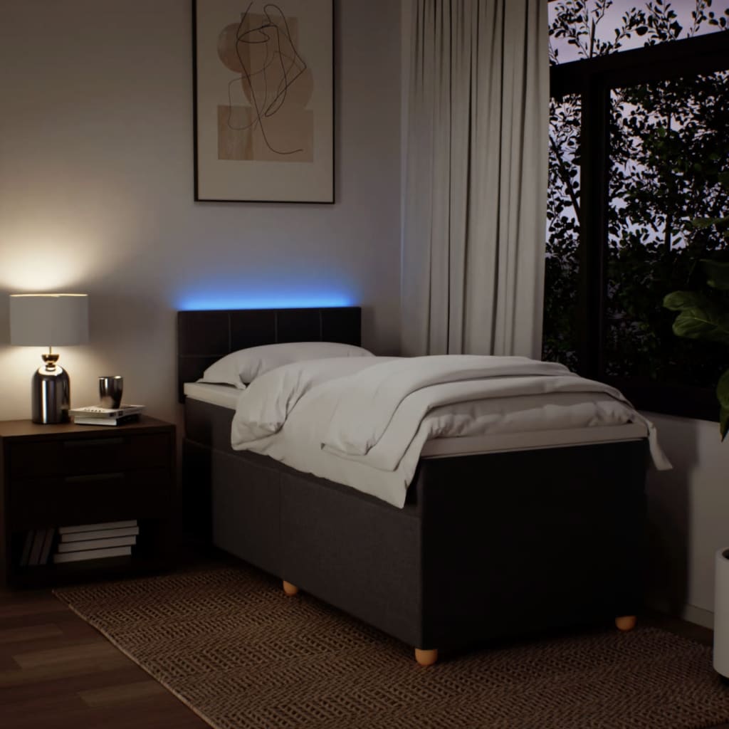 Giroletto a Molle con Materasso Marrone Scuro 90x190cm Tessuto - homemem39