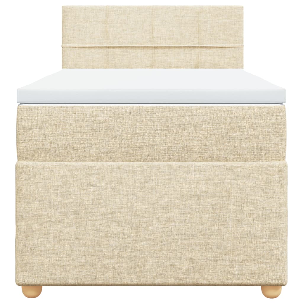 Giroletto a Molle con Materasso Crema 90x190 cm in Tessuto | homemem39