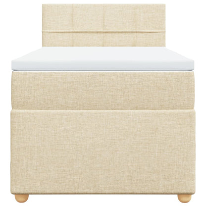 Giroletto a Molle con Materasso Crema 90x190 cm in Tessuto | homemem39