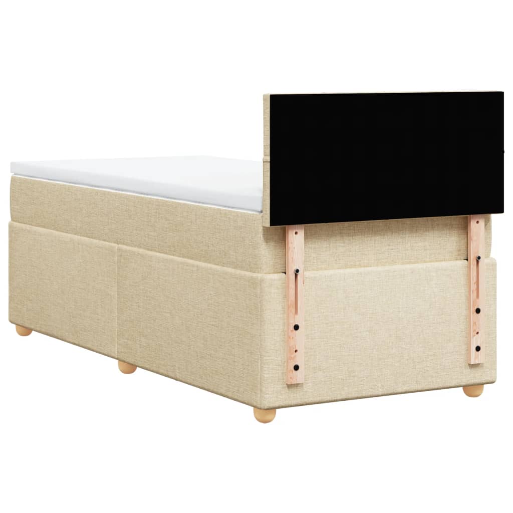 Giroletto a Molle con Materasso Crema 90x190 cm in Tessuto | homemem39