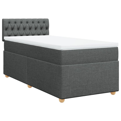 Giroletto a Molle con Materasso Grigio Scuro 90x190 cm Tessuto