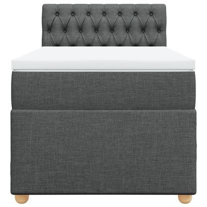 Giroletto a Molle con Materasso Grigio Scuro 90x190 cm Tessuto