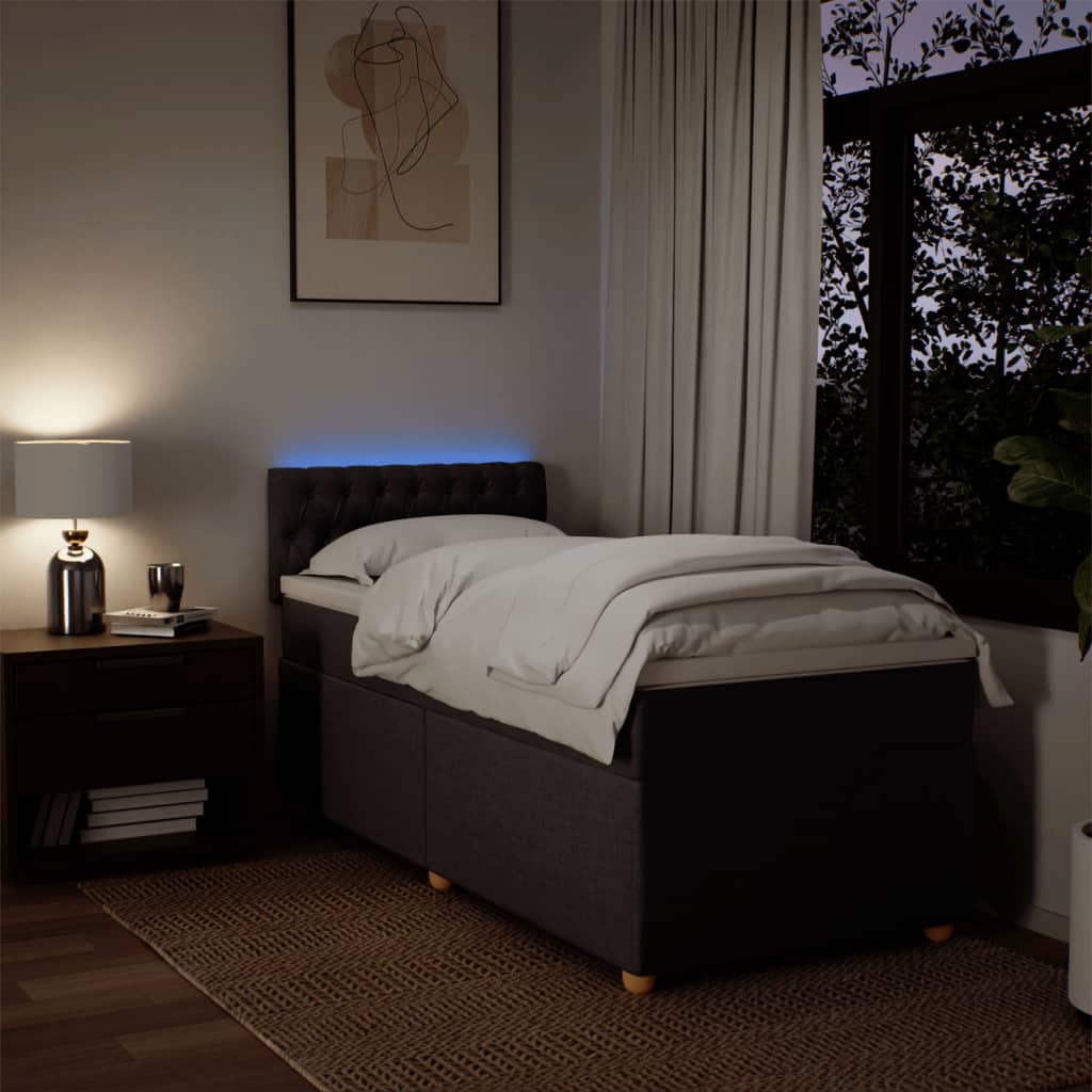 Giroletto a Molle con Materasso Marrone Scuro 90x190cm Tessuto - homemem39