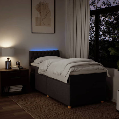 Giroletto a Molle con Materasso Marrone Scuro 90x190cm Tessuto - homemem39