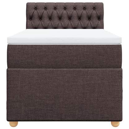 Giroletto a Molle con Materasso Marrone Scuro 90x190cm Tessuto