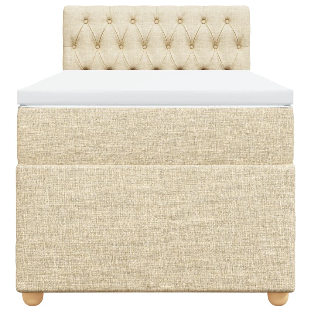 Giroletto a Molle con Materasso Crema 90x190 cm in Tessuto | homemem39
