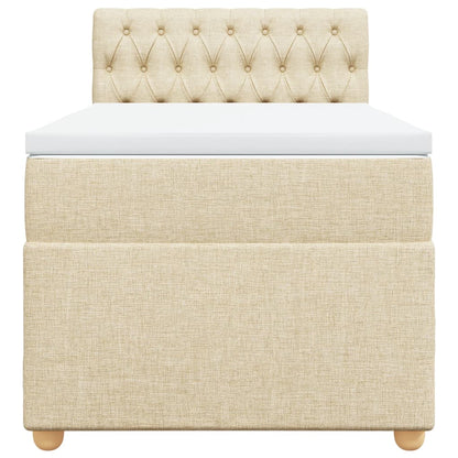 Giroletto a Molle con Materasso Crema 90x190 cm in Tessuto | homemem39