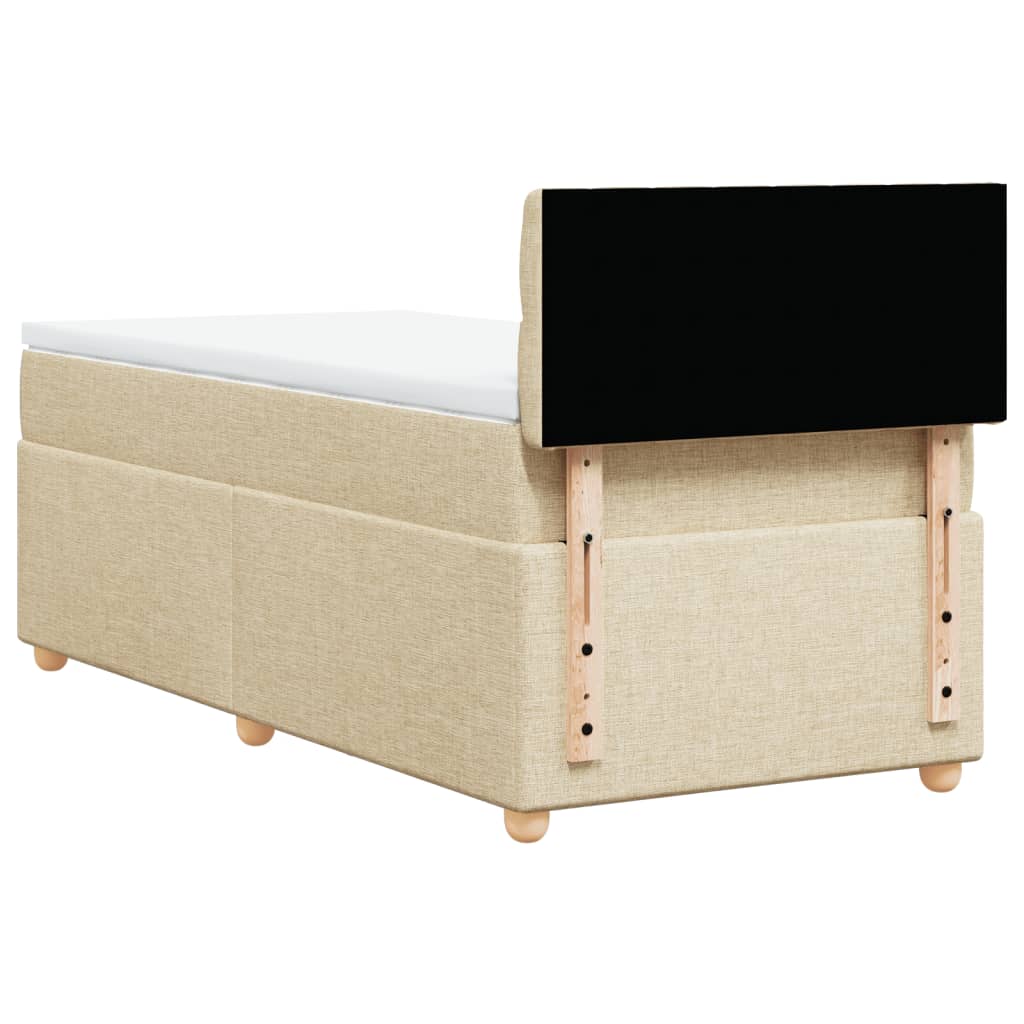 Giroletto a Molle con Materasso Crema 90x190 cm in Tessuto | homemem39