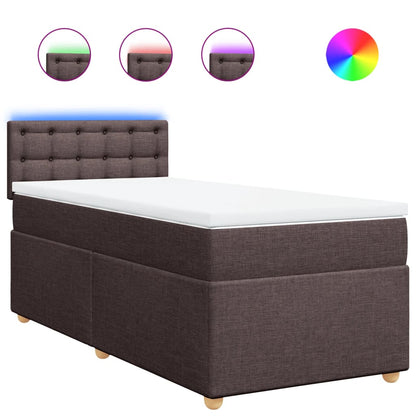 Giroletto a Molle con Materasso Marrone Scuro 90x190cm Tessuto | homemem39