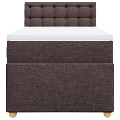 Giroletto a Molle con Materasso Marrone Scuro 90x190cm Tessuto | homemem39