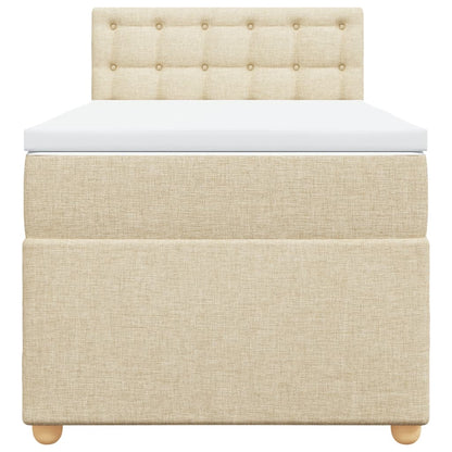 Giroletto a Molle con Materasso Crema 90x190 cm in Tessuto | homemem39