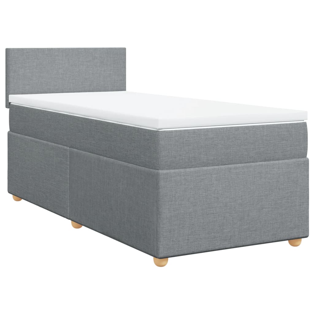 Giroletto a Molle con Materasso Grigio Chiaro 90x200 cm Tessuto