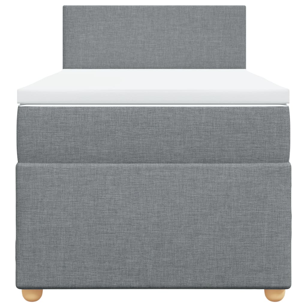 Giroletto a Molle con Materasso Grigio Chiaro 90x200 cm Tessuto