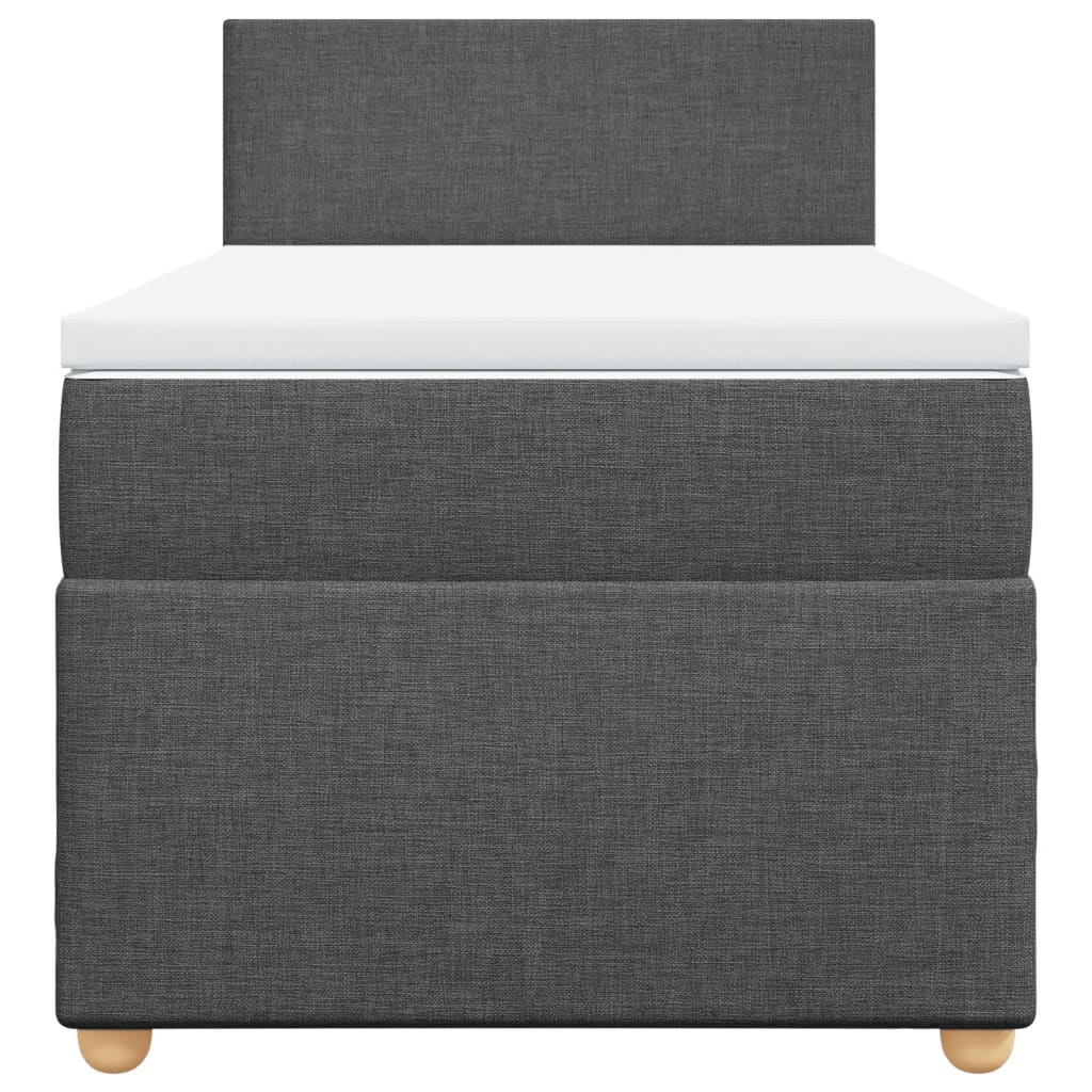 Giroletto a Molle con Materasso Grigio Scuro 90x200 cm Tessuto