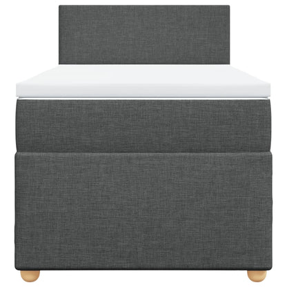 Giroletto a Molle con Materasso Grigio Scuro 90x200 cm Tessuto