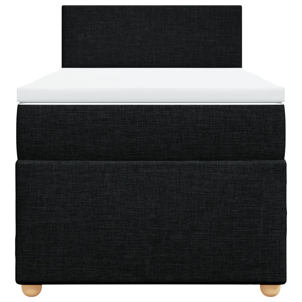 Giroletto a Molle con Materasso Nero 90x200 cm in Tessuto - homemem39