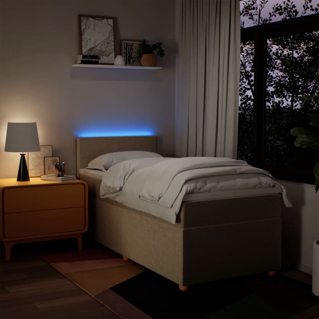 Giroletto a Molle con Materasso Crema 90x200 cm inTessuto - homemem39