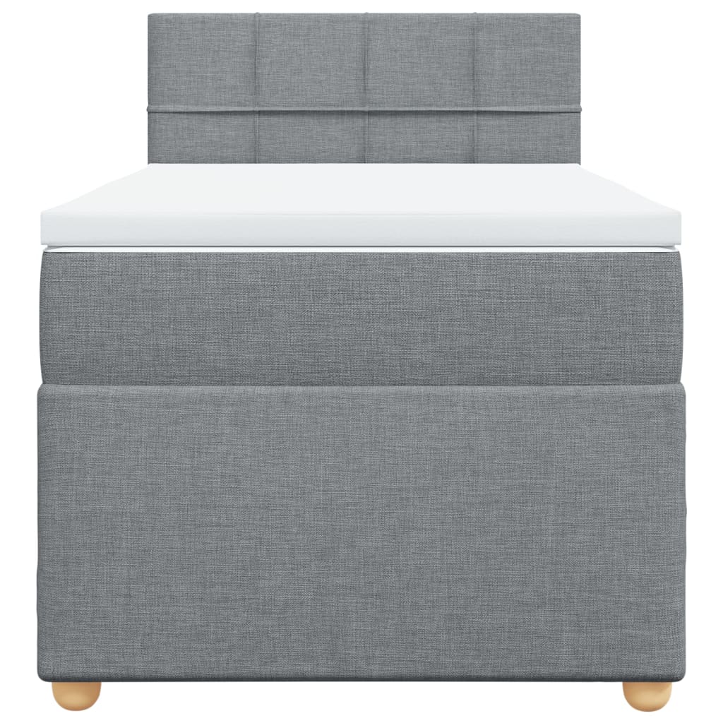 Giroletto a Molle con Materasso Grigio Chiaro 90x200 cm Tessuto
