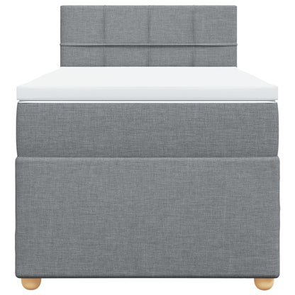 Giroletto a Molle con Materasso Grigio Chiaro 90x200 cm Tessuto