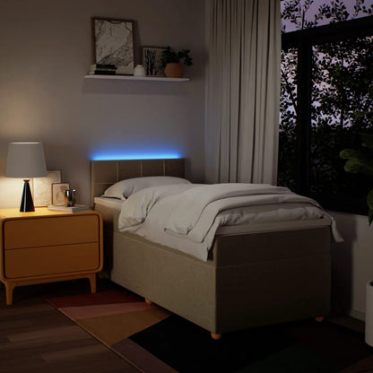 Giroletto a Molle con Materasso Crema 90x200 cm inTessuto - homemem39