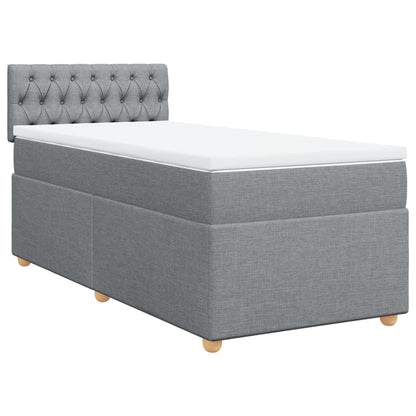 Giroletto a Molle con Materasso Grigio Chiaro 90x200 cm Tessuto