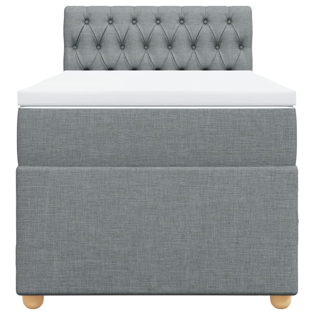 Giroletto a Molle con Materasso Grigio Chiaro 90x200 cm Tessuto