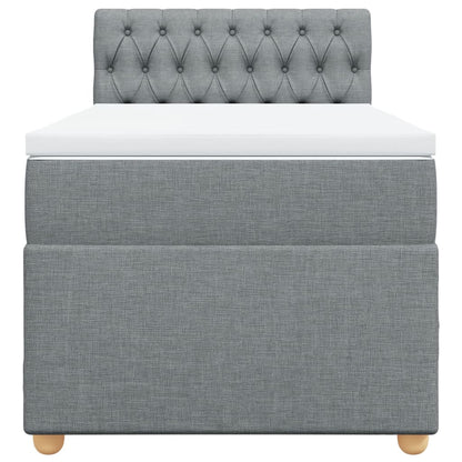 Giroletto a Molle con Materasso Grigio Chiaro 90x200 cm Tessuto