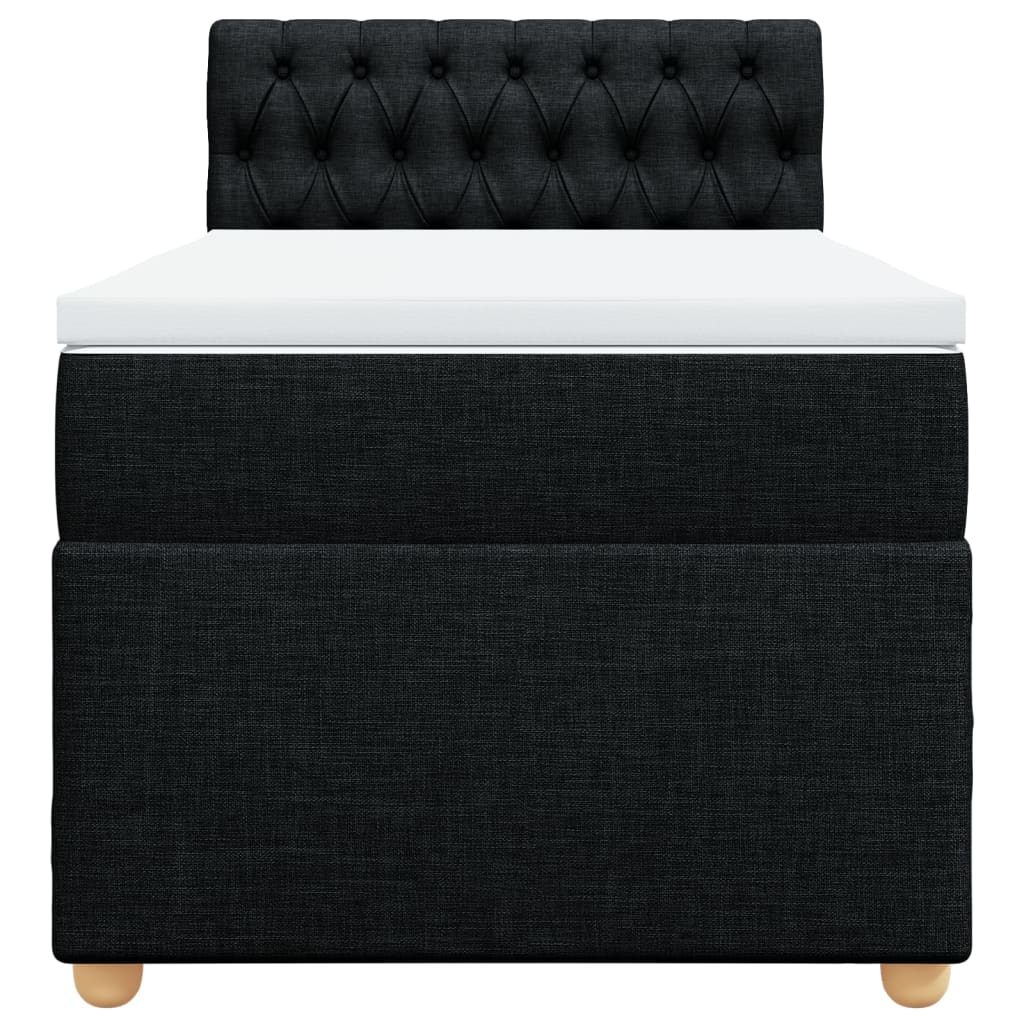 Giroletto a Molle con Materasso Nero 90x200 cm in Tessuto