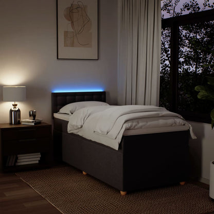 Giroletto a Molle con Materasso Marrone Scuro 90x200 cm Tessuto - homemem39