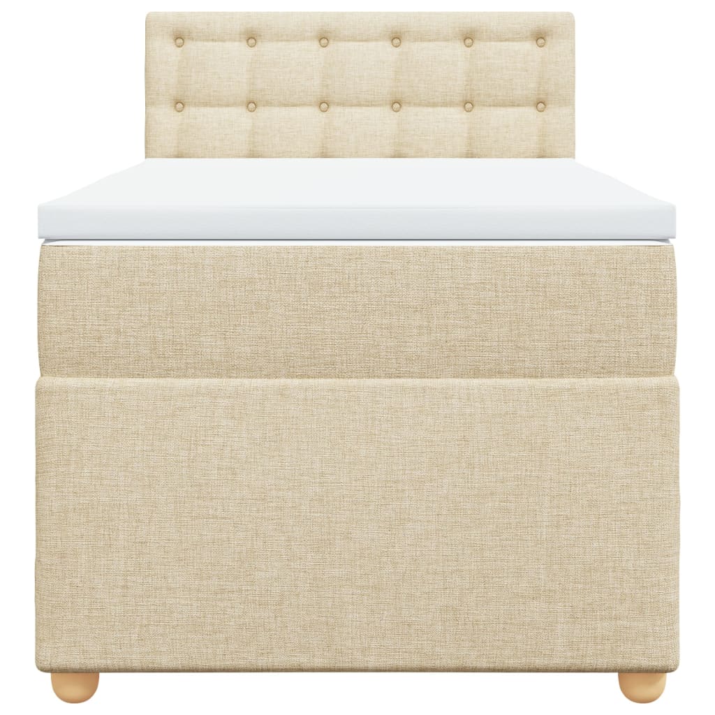 Giroletto a Molle con Materasso Crema 90x200 cm inTessuto - homemem39