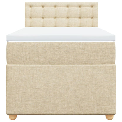 Giroletto a Molle con Materasso Crema 90x200 cm inTessuto - homemem39