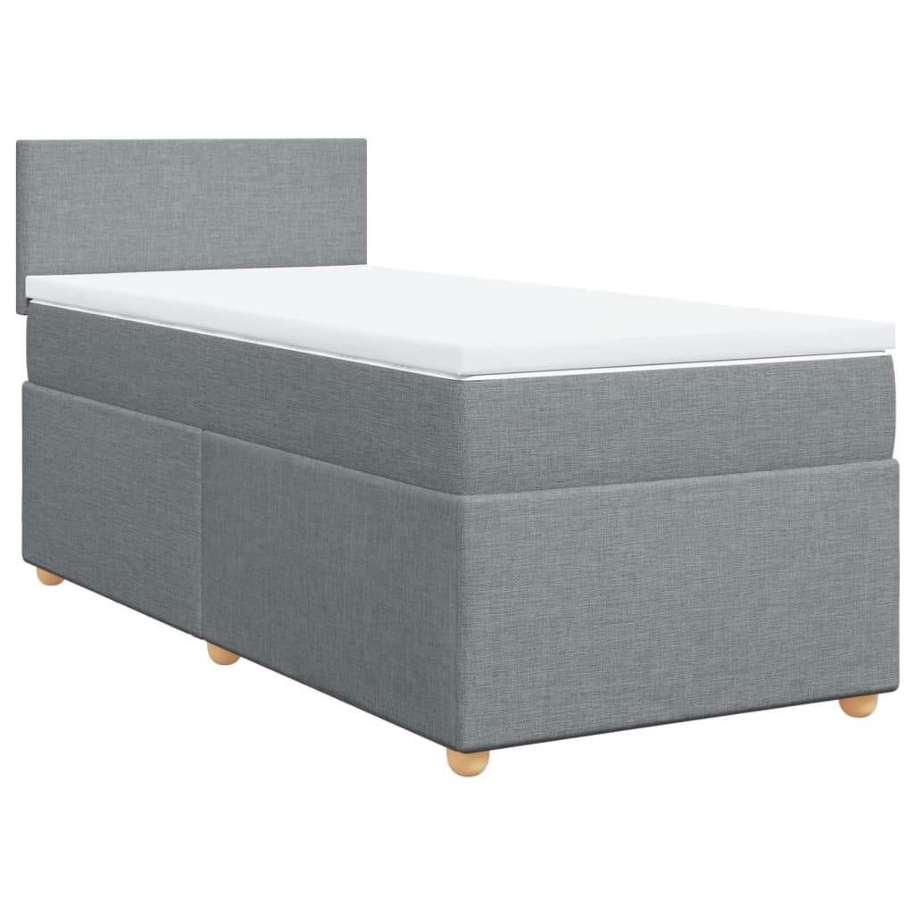 Giroletto a Molle con Materasso Grigio Chiaro100x200 cm Tessuto
