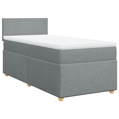 Giroletto a Molle con Materasso Grigio Chiaro100x200 cm Tessuto