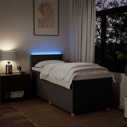 Giroletto a Molle con Materasso Marrone Scuro 100x200cm Tessuto - homemem39