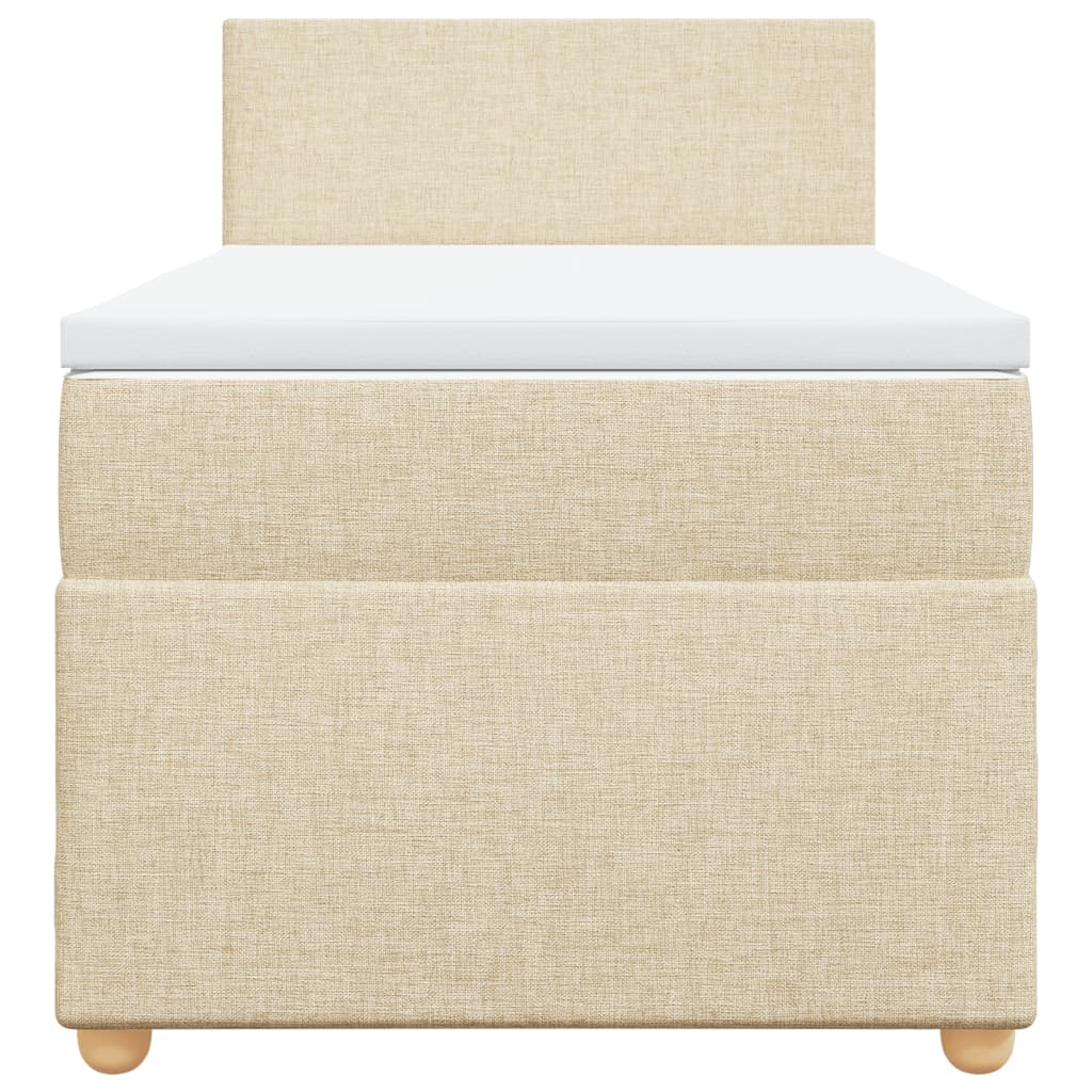 Giroletto a Molle con Materasso Crema 100x200 cm in Tessuto - homemem39