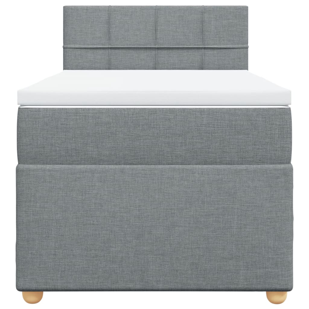 Giroletto a Molle con Materasso Grigio Chiaro100x200 cm Tessuto