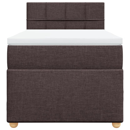 Giroletto a Molle con Materasso Marrone Scuro 100x200cm Tessuto