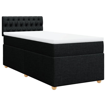 Giroletto a Molle con Materasso Nero 100x200 cm in Tessuto