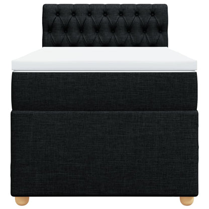 Giroletto a Molle con Materasso Nero 100x200 cm in Tessuto