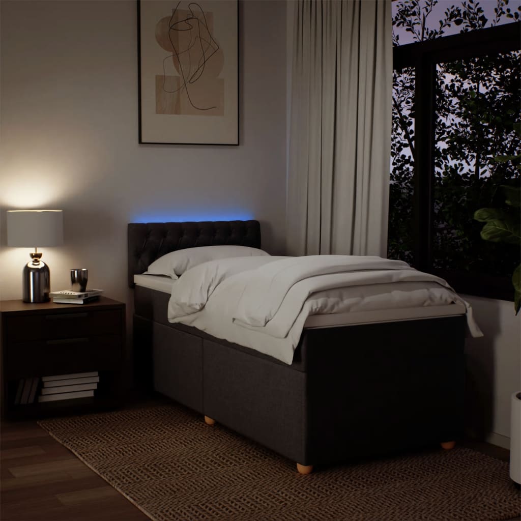 Giroletto a Molle con Materasso Marrone Scuro 100x200cm Tessuto - homemem39