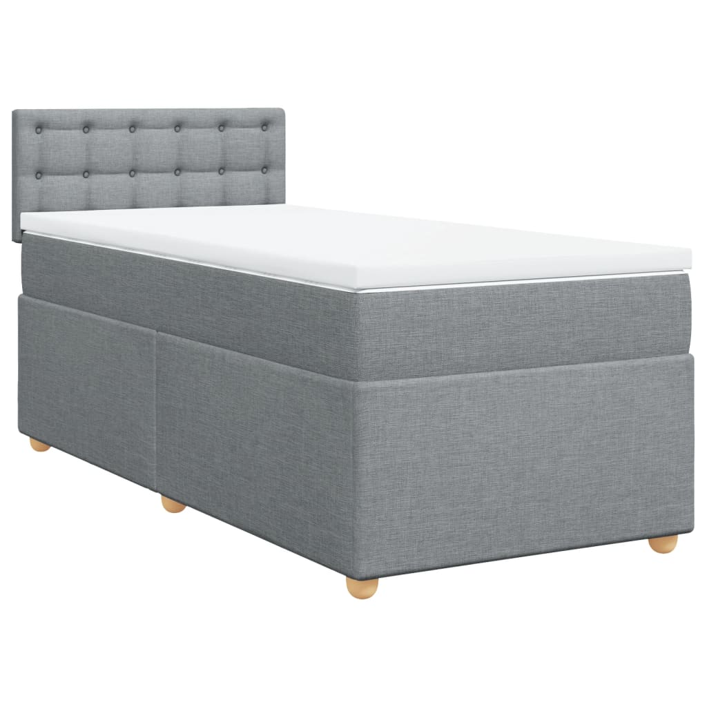Giroletto a Molle con Materasso Grigio Chiaro100x200 cm Tessuto