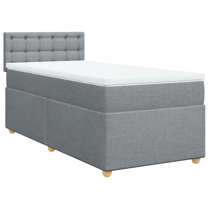 Giroletto a Molle con Materasso Grigio Chiaro100x200 cm Tessuto