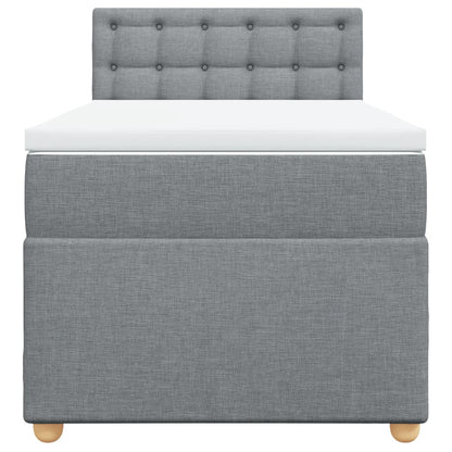 Giroletto a Molle con Materasso Grigio Chiaro100x200 cm Tessuto - homemem39