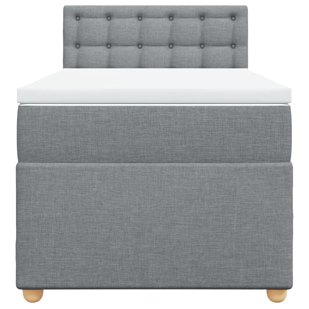 Giroletto a Molle con Materasso Grigio Chiaro100x200 cm Tessuto