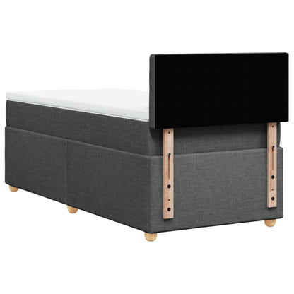 Giroletto a Molle con Materasso Grigio Scuro 100x200 cm Tessuto