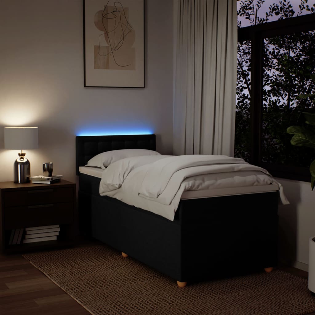 Giroletto a Molle con Materasso Nero 100x200 cm in Tessuto - homemem39